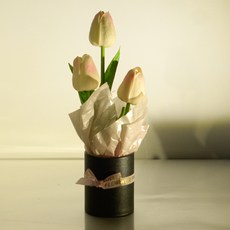 Souplace 人造鬱金香紙花盆組 S261-0102BP, 黑粉色, 1套