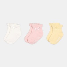 HI BABY CLUB 荷葉邊絲帶襪 3雙