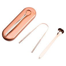 Good Lab不鏽鋼舌苔刷 3種+收納盒組 玫瑰金 130g, 1套