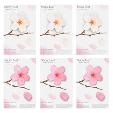 Appree Sticky Leaf 基本款便利貼 櫻花 M 3款 x 3入, 白色, 粉紅色, 1套