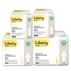 Liberty ORGANATURE Organature韓國產蝶翼瞬吸棉薄衛生棉套組, 1組, 中型14片+大型12片+護墊20片*2包
