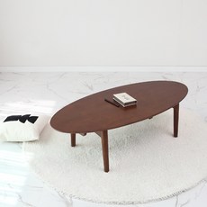 벤트리 원목 접이식 타원형 거실테이블 120 TFB1200, 브라우니