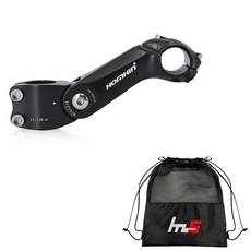 HomHin 風格自行車把立 25.4 x 130 毫米 + 獨家袋套組 CYYP-90-2PU, 黑色（莖）, 1套