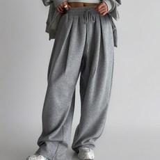 Lalaon 女款運動壓褶寬版鬆緊帶長褲 TSP3020