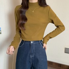 Dot.if 女款柔軟素色半高領T恤