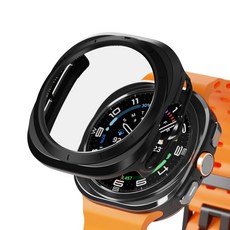 아이엠듀 갤럭시워치 하이브리드 강화유리 풀커버 케이스, 올블랙, 1개