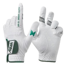 adak 女性用 揮桿節奏防滑高爾夫手套 (雙手用), 1雙, 白色 綠色