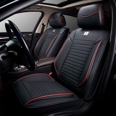 BOY LONDON 倫敦男孩 半桶型汽車座椅套, 1個, 黑色配紅色縫線