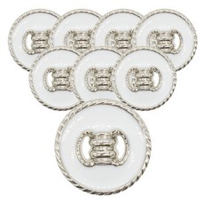 ButtonKing 繩結鈕扣 21mm, 8個, 白色Ni