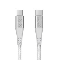 MEGA KING C to C 傳輸充電編織線, 1m, 白色, 1條