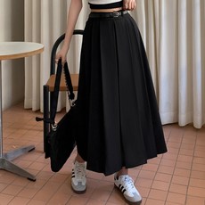 LUNA GIRL 女款腰果大尺碼百褶裙 + 腰帶套組 L25FSK081422