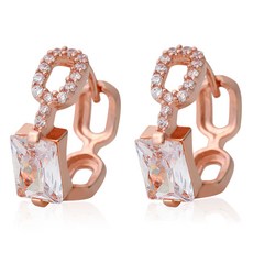 미니아트 여성용 14k 빅스퀘어 링 귀걸이 RS898