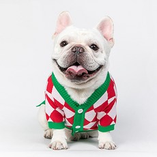 MING寵物西洋棋針織開襟衫, 紅色