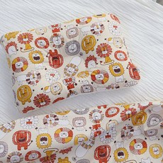 Jeiyuni 棉製 嬰幼兒款枕頭, 獅子款(米色), 1入