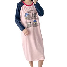 孕婦純棉寬鬆拼色連身裙 SM491