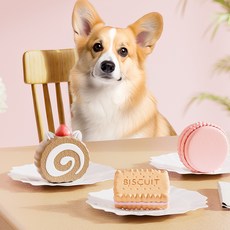 Puppy Dream 狗狗乳膠玩具 甜點3件組 00050, 1套, 馬卡龍 + 餅乾 + 蛋糕
