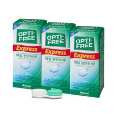 옵티프리 익스프레스 렌즈세정액 120ml x 3p + 렌즈케이스, 360ml, 1세트
