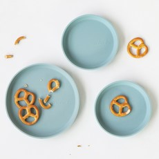 ade.l 圓形矽膠託盤組, 1套, 托盤 + 迷你托盤 2入, 薄荷