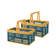 Berrygoose 雙色折疊籃 中, 綠色, 2個