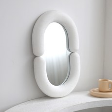 BR FRiEND Eolun 迷你高級織物裝飾壁掛鏡, 白色