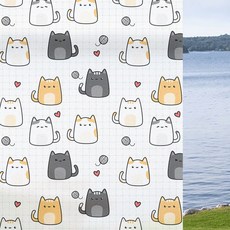언헤브 무점착 유리창 필름 시트지, 12고양이, 30 x 100 cm