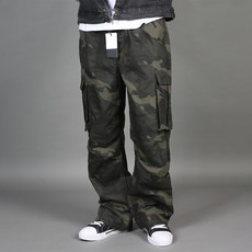 CONFIAR 男士降落傘迷彩寬版工裝鬆緊長褲 TC10203