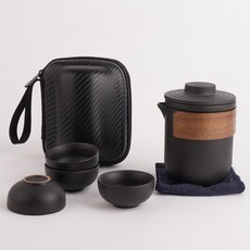 inbloom 4人露營便攜茶具, 1組, 水壺+4個茶杯+濾網+茶巾+專用袋, 單色