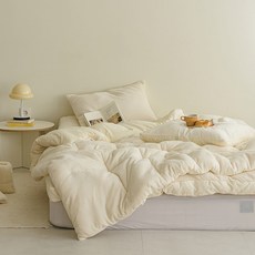 pogeun. 柔軟保暖雙面超細纖維四季被, 奶油黃