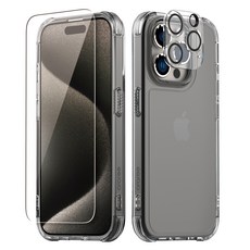 아라리 투명 범퍼 휴대폰 케이스 + 전면 강화유리 + 카메라 강화유리 세트