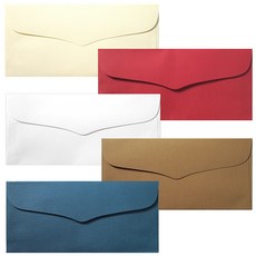 經典彩色橫式信封袋 5款 x 100入組, 白色, 奶油色, 棕色, 海軍藍, 紅色, 1套