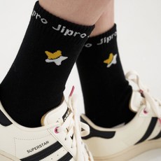 Jipro JIPRO JIPRO 球場中筒高爾夫運動襪組, 1套, 黑色 + 紅色