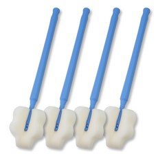 babybear 韓國製造 嬰幼兒用 長寬型海綿奶瓶刷, 4個, 藍色