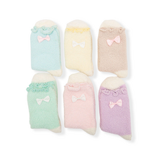 孕婦蝴蝶結造型襪6件組 D13, 1組