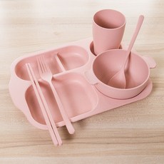 ECOM 分格餐盤6入組 象牙白, 粉色的, 1套