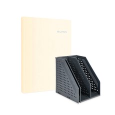 deLi 3折書架+Linfini透明文件夾20張套組78995-72411, 黑色（書架），黃色（堆）, 1套