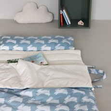 FRAMBOISE 兒童用Kring Rabbit豐盈幼兒園午睡被套組 一體式, 鈴鐺藍