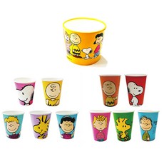 史努比彩色紙杯390ml 50p+270ml 50p+空氣杯托 黃色20p套組, 1組