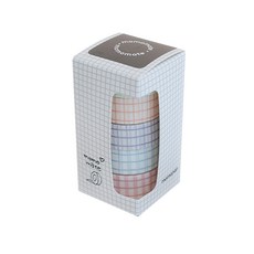 momopop Momo Mate彩色粉彩格紋紙膠帶 5種組 15mm*10m, 1套, 混合顏色