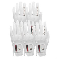 BRENCE Fingerline 男款皮革 左手用 24號 白色 - 高爾夫球手套, 5個