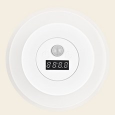 21C Trend Nami 時鐘氣氛燈 附遙控器 LED 亮度調節 可充電 掛式感應燈, 白色, 1個