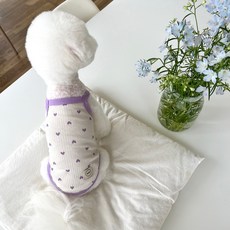 강아지용 미니 하트 민소매 티셔츠, 바이올렛, 1개