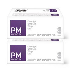 PM超薄潔翼型夜用衛生棉, 6件, 2包