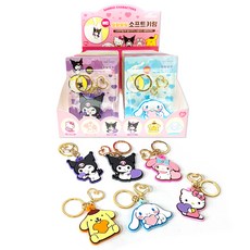 三麗鷗小軟綿綿軟鑰匙圈 6種*3入組, 混色, 1組