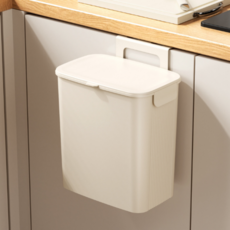 Woojoo Mungchi 廚房掛式垃圾桶 9L, 奶油色