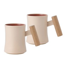 MONACO OLIVE 木柄馬卡龍色漱口杯, 煙燻粉, 2個