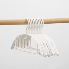 KAZT 圓弧旋轉防滑防肩角針織衣架, 白色, 20個