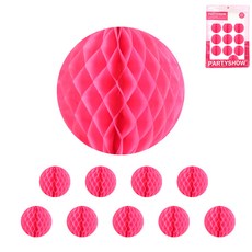 PARTYSHOW 蜂巢球 10入, 桃紅色