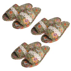 KS Mall 雙層襯墊棉質室內拖鞋 卡其 MF188, 3個