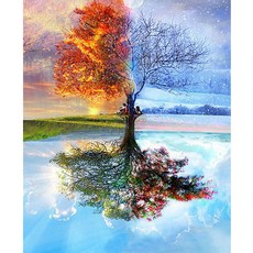 Allode 華麗四季樹 DIY 鑽石畫 方鑽 40 x 50 cm, 03