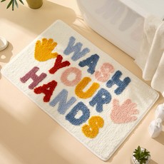 위더홈 알록달록 폭신 욕실 매트 80 x 50 cm, 핸드, 1개